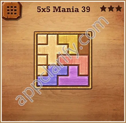 Wood Block Puzzle 5x5 Mania Level 39 Solution