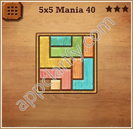 Wood Block Puzzle 5x5 Mania Level 40 Solution