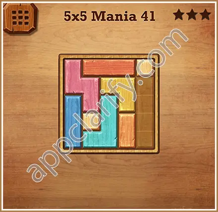 Wood Block Puzzle 5x5 Mania Level 41 Solution