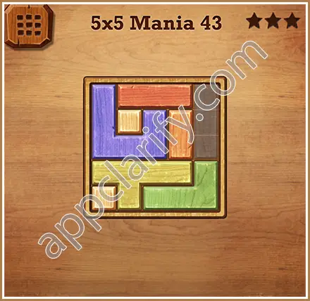 Wood Block Puzzle 5x5 Mania Level 43 Solution