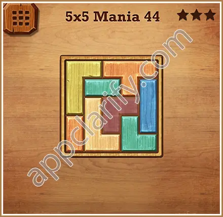 Wood Block Puzzle 5x5 Mania Level 44 Solution