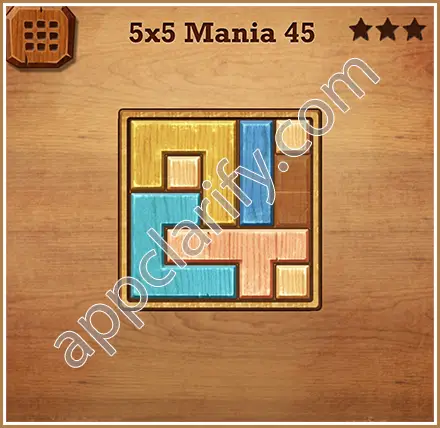 Wood Block Puzzle 5x5 Mania Level 45 Solution