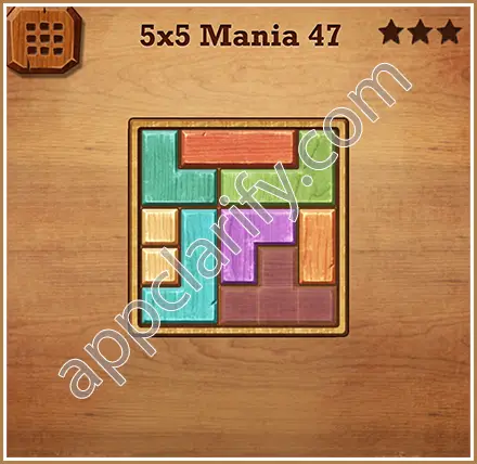 Wood Block Puzzle 5x5 Mania Level 47 Solution