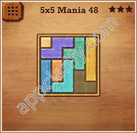 Wood Block Puzzle 5x5 Mania Level 48 Solution