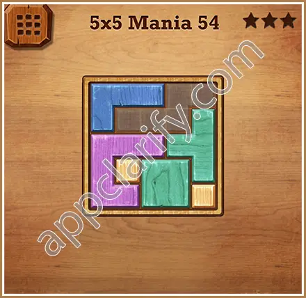 Wood Block Puzzle 5x5 Mania Level 54 Solution