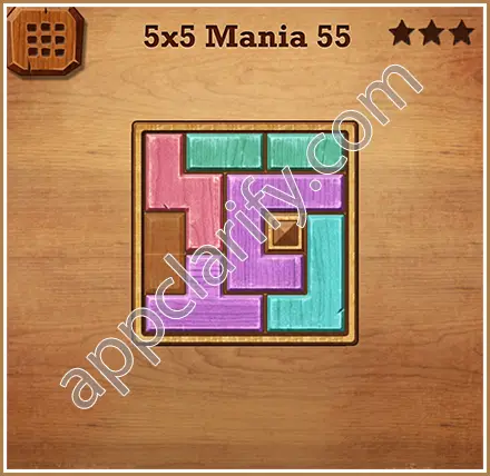 Wood Block Puzzle 5x5 Mania Level 55 Solution