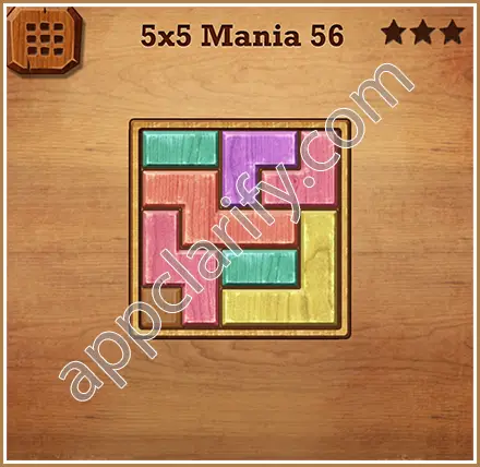 Wood Block Puzzle 5x5 Mania Level 56 Solution