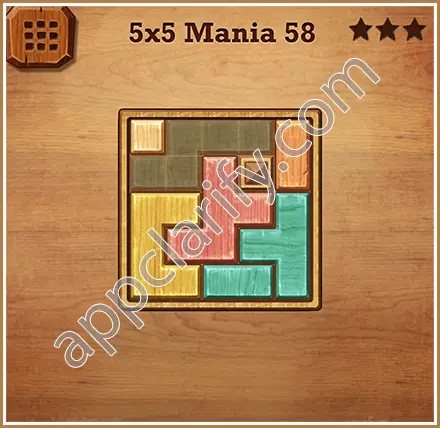 Wood Block Puzzle 5x5 Mania Level 58 Solution