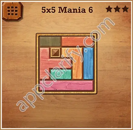 Wood Block Puzzle 5x5 Mania Level 6 Solution