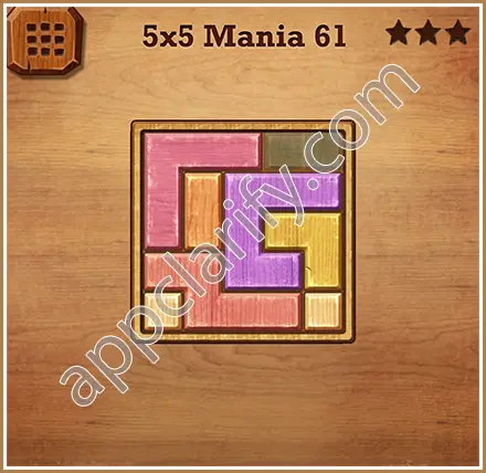 Wood Block Puzzle 5x5 Mania Level 61 Solution