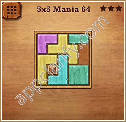 Wood Block Puzzle 5x5 Mania Level 64 Solution