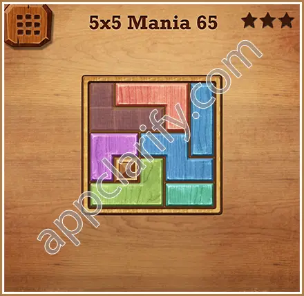 Wood Block Puzzle 5x5 Mania Level 65 Solution