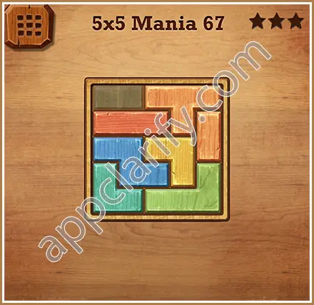 Wood Block Puzzle 5x5 Mania Level 67 Solution