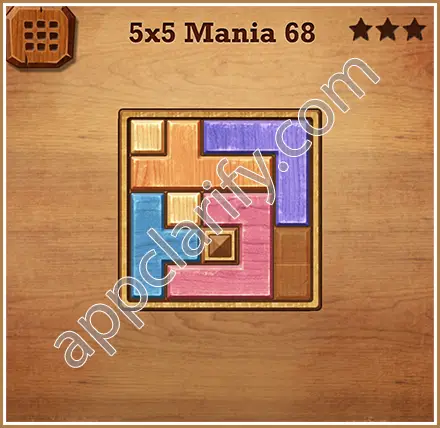 Wood Block Puzzle 5x5 Mania Level 68 Solution