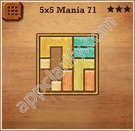 Wood Block Puzzle 5x5 Mania Level 71 Solution