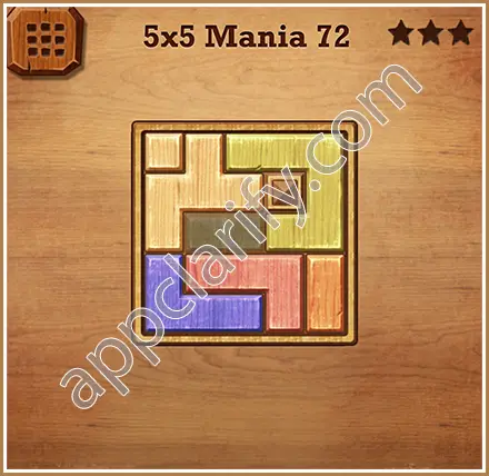 Wood Block Puzzle 5x5 Mania Level 72 Solution