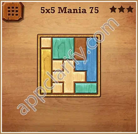Wood Block Puzzle 5x5 Mania Level 75 Solution