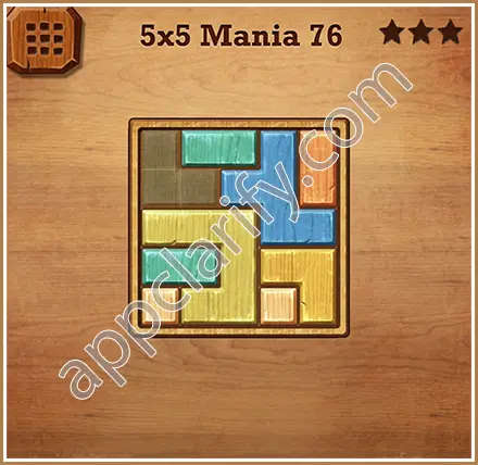 Wood Block Puzzle 5x5 Mania Level 76 Solution
