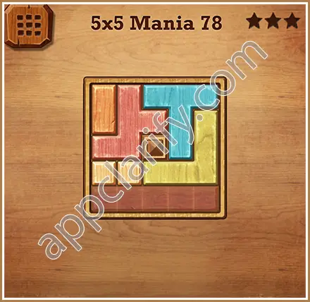 Wood Block Puzzle 5x5 Mania Level 78 Solution