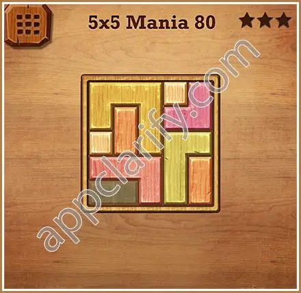 Wood Block Puzzle 5x5 Mania Level 80 Solution