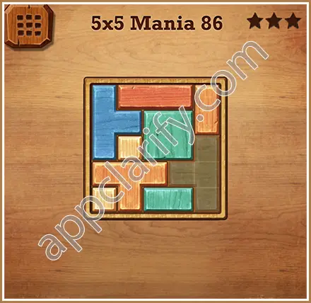 Wood Block Puzzle 5x5 Mania Level 86 Solution