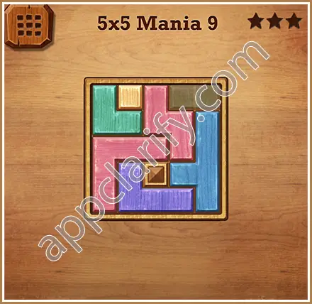 Wood Block Puzzle 5x5 Mania Level 9 Solution