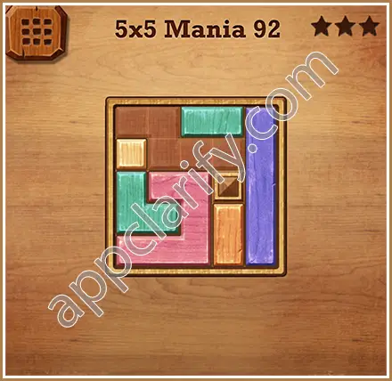 Wood Block Puzzle 5x5 Mania Level 92 Solution