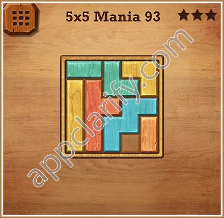Wood Block Puzzle 5x5 Mania Level 93 Solution