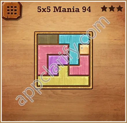 Wood Block Puzzle 5x5 Mania Level 94 Solution