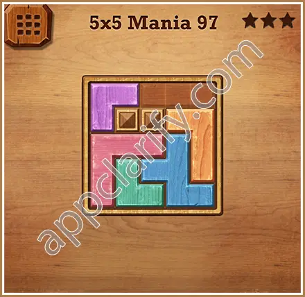 Wood Block Puzzle 5x5 Mania Level 97 Solution