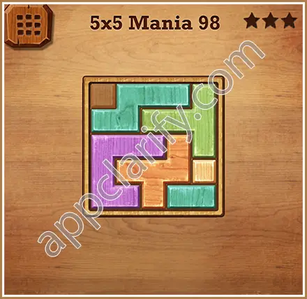 Wood Block Puzzle 5x5 Mania Level 98 Solution