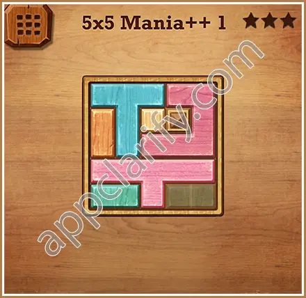 Wood Block Puzzle 5x5 Mania++ (Plus) Level 1 Solution