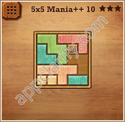 Wood Block Puzzle 5x5 Mania++ (Plus) Level 10 Solution