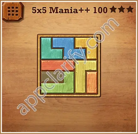 Wood Block Puzzle 5x5 Mania++ (Plus) Level 100 Solution