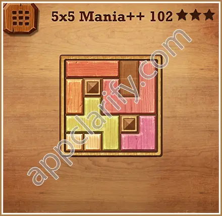 Wood Block Puzzle 5x5 Mania++ (Plus) Level 102 Solution
