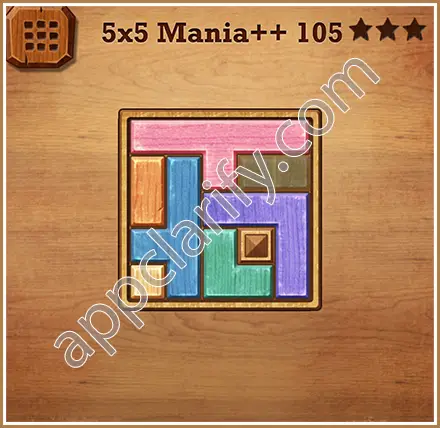Wood Block Puzzle 5x5 Mania++ (Plus) Level 105 Solution