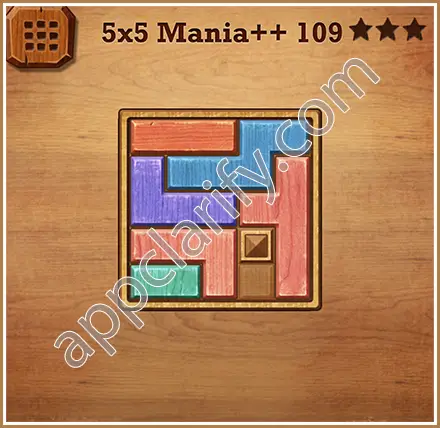 Wood Block Puzzle 5x5 Mania++ (Plus) Level 109 Solution