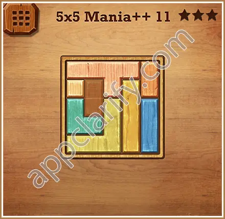 Wood Block Puzzle 5x5 Mania++ (Plus) Level 11 Solution