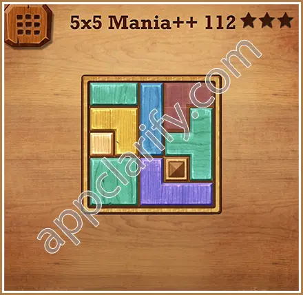 Wood Block Puzzle 5x5 Mania++ (Plus) Level 112 Solution