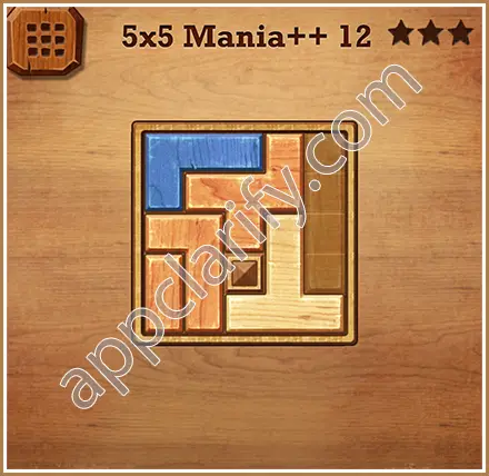 Wood Block Puzzle 5x5 Mania++ (Plus) Level 12 Solution