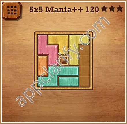 Wood Block Puzzle 5x5 Mania++ (Plus) Level 120 Solution