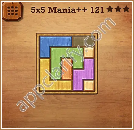 Wood Block Puzzle 5x5 Mania++ (Plus) Level 121 Solution