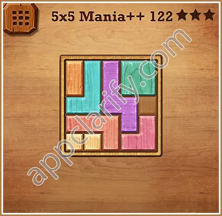 Wood Block Puzzle 5x5 Mania++ (Plus) Level 122 Solution