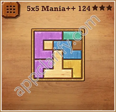 Wood Block Puzzle 5x5 Mania++ (Plus) Level 124 Solution