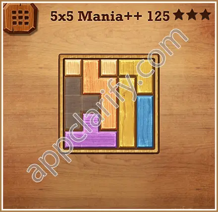 Wood Block Puzzle 5x5 Mania++ (Plus) Level 125 Solution