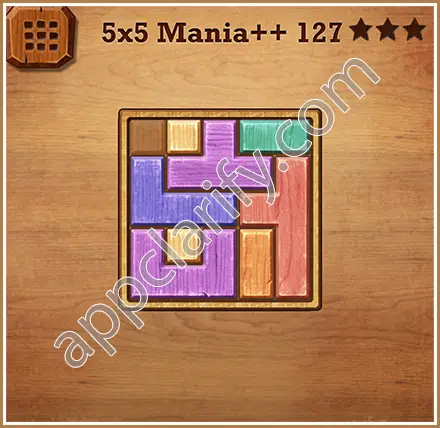 Wood Block Puzzle 5x5 Mania++ (Plus) Level 127 Solution