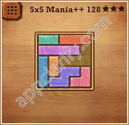 Wood Block Puzzle 5x5 Mania++ (Plus) Level 128 Solution