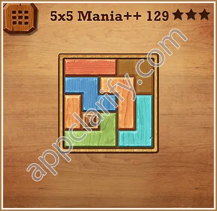 Wood Block Puzzle 5x5 Mania++ (Plus) Level 129 Solution