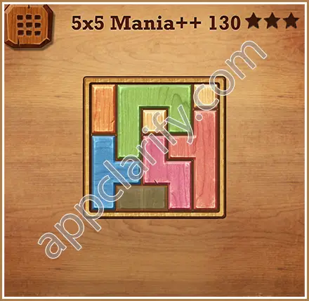 Wood Block Puzzle 5x5 Mania++ (Plus) Level 130 Solution