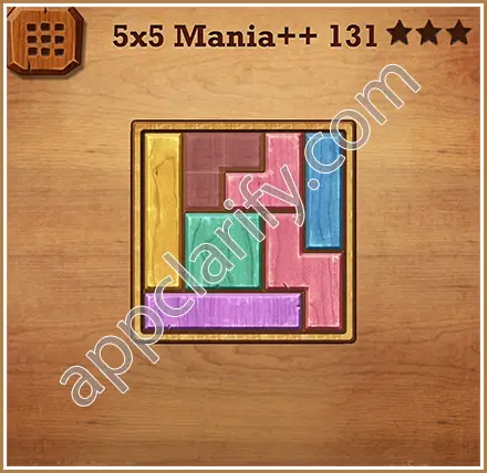 Wood Block Puzzle 5x5 Mania++ (Plus) Level 131 Solution
